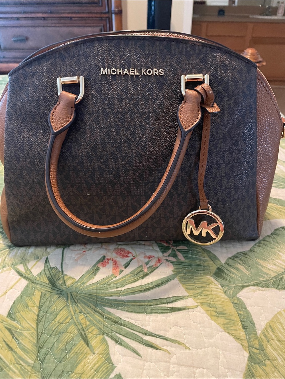 Michael Kors Maxine Signature Logo Dome Satchel